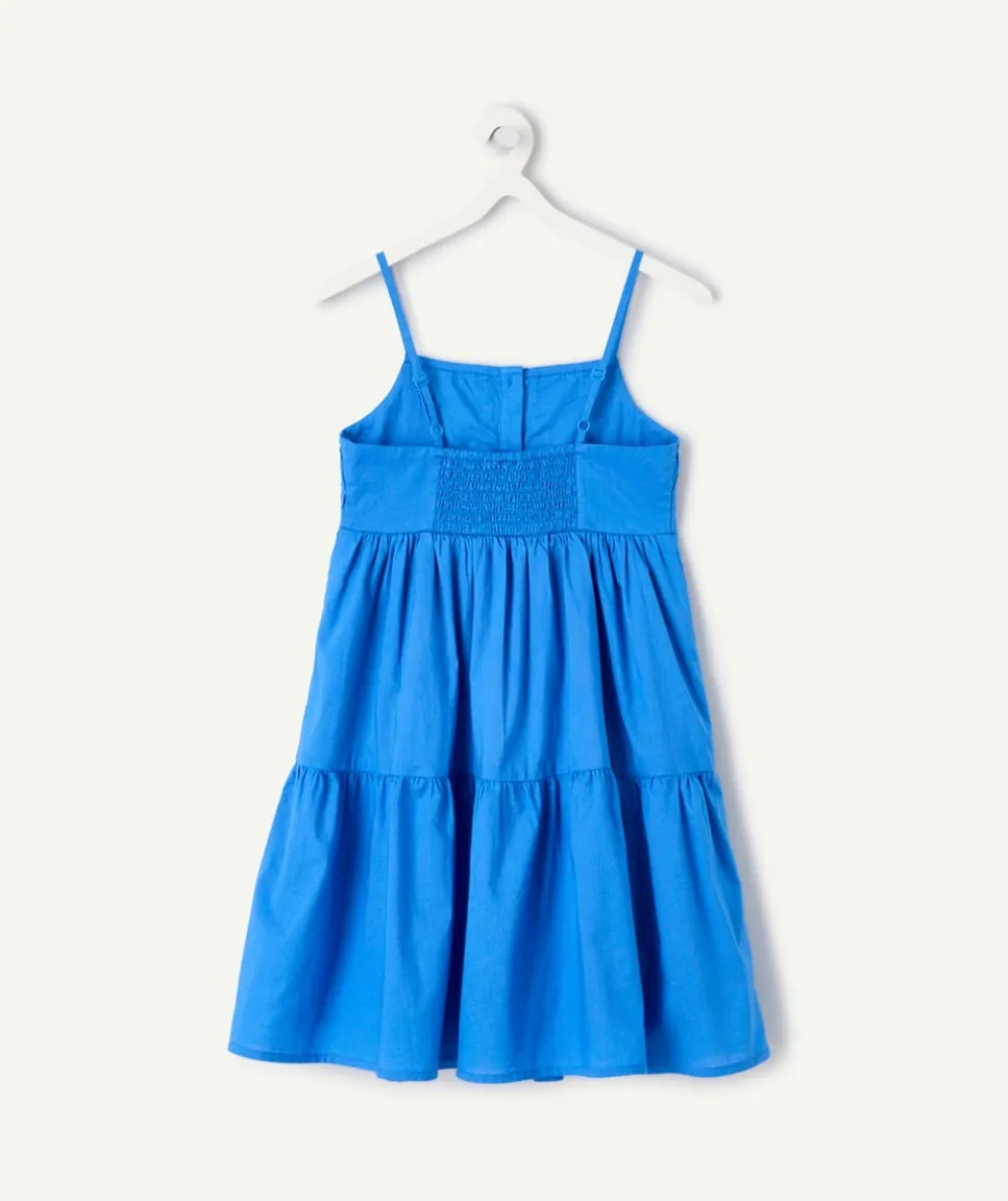 Robe fille bleue à volants
