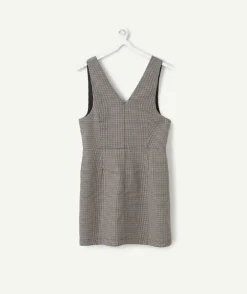 Robe fille chasuble à carreaux