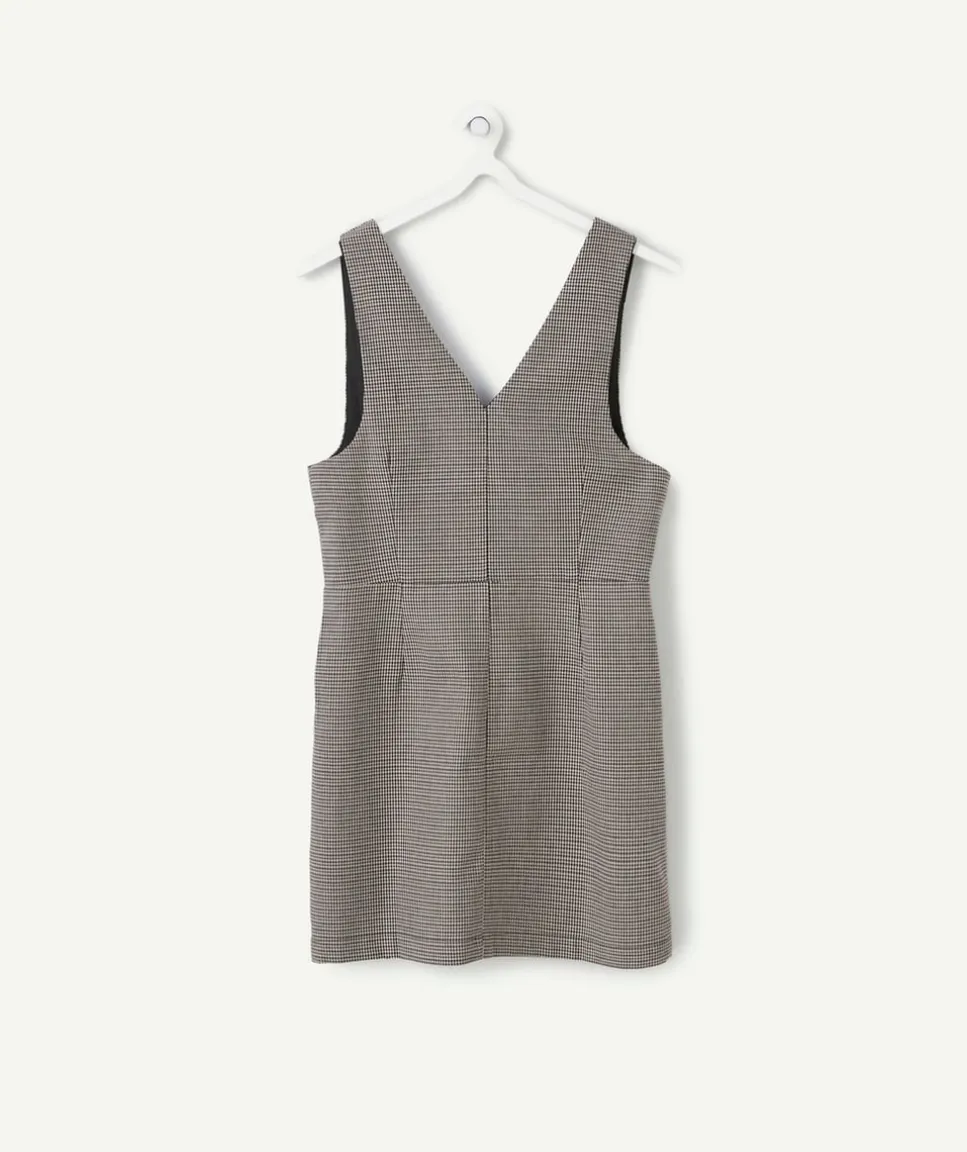 Robe fille chasuble à carreaux