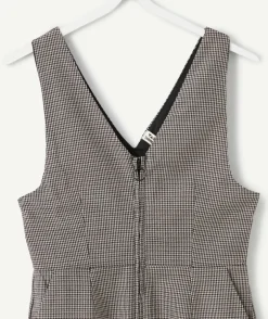 Robe fille chasuble à carreaux