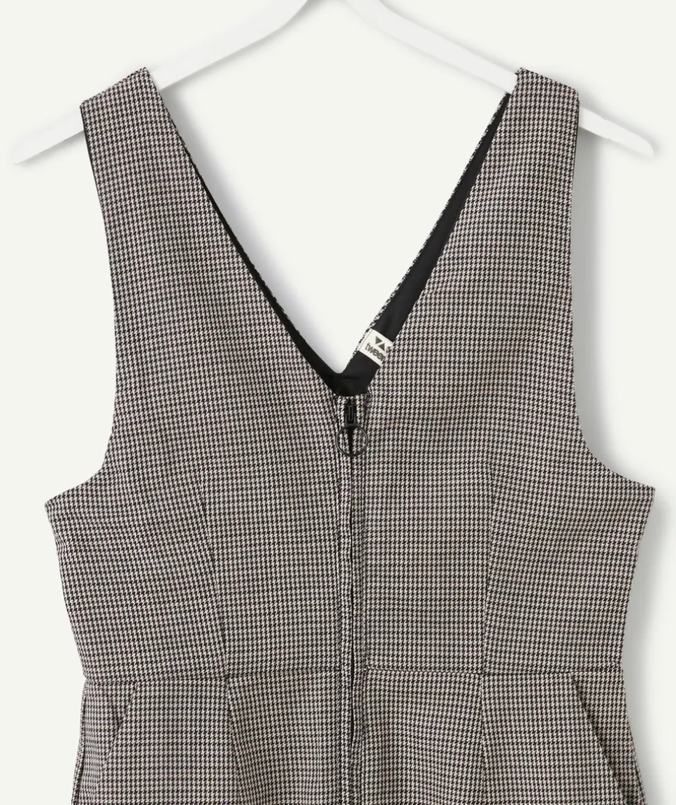 Robe fille chasuble à carreaux