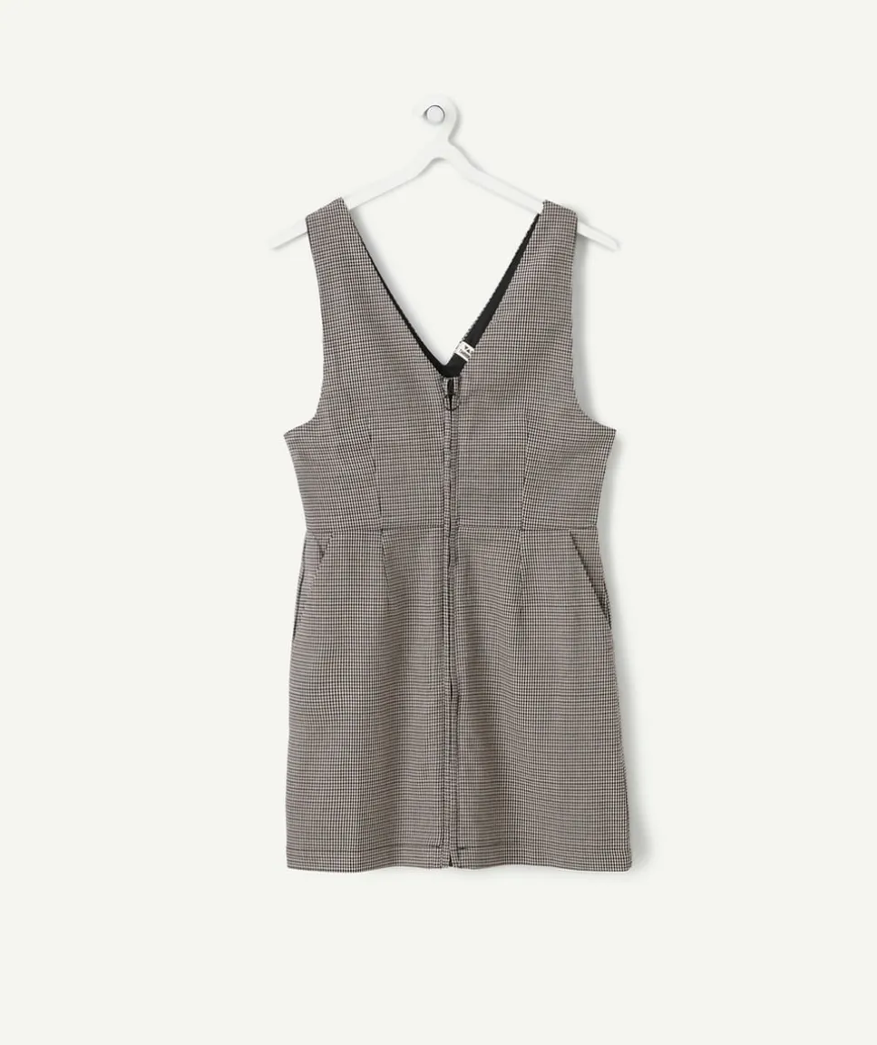 Robe fille chasuble à carreaux