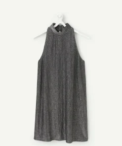 Robe fille droite couleur argentée