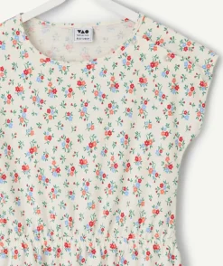 Robe fille droite imprimé floral