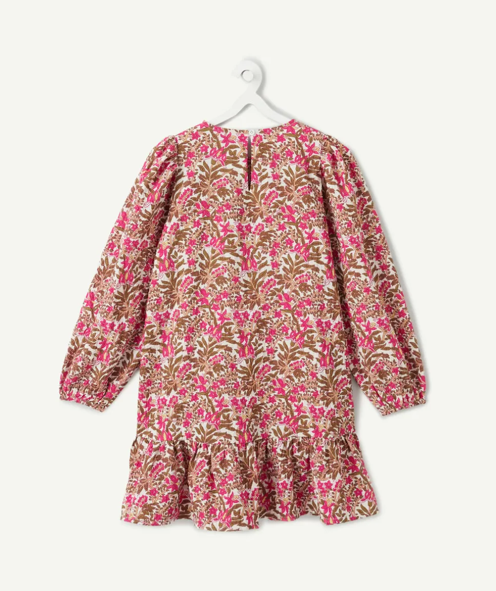 Robe fille imprimée à fleurs manches longues