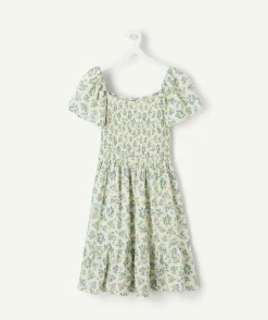 Robe fille imprimé fleuri manches courtes