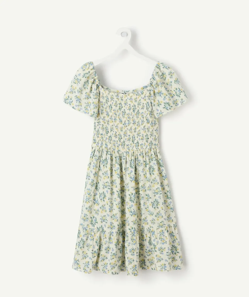 Robe fille imprimé fleuri manches courtes