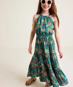 Robe longue imprimé floral pour fille