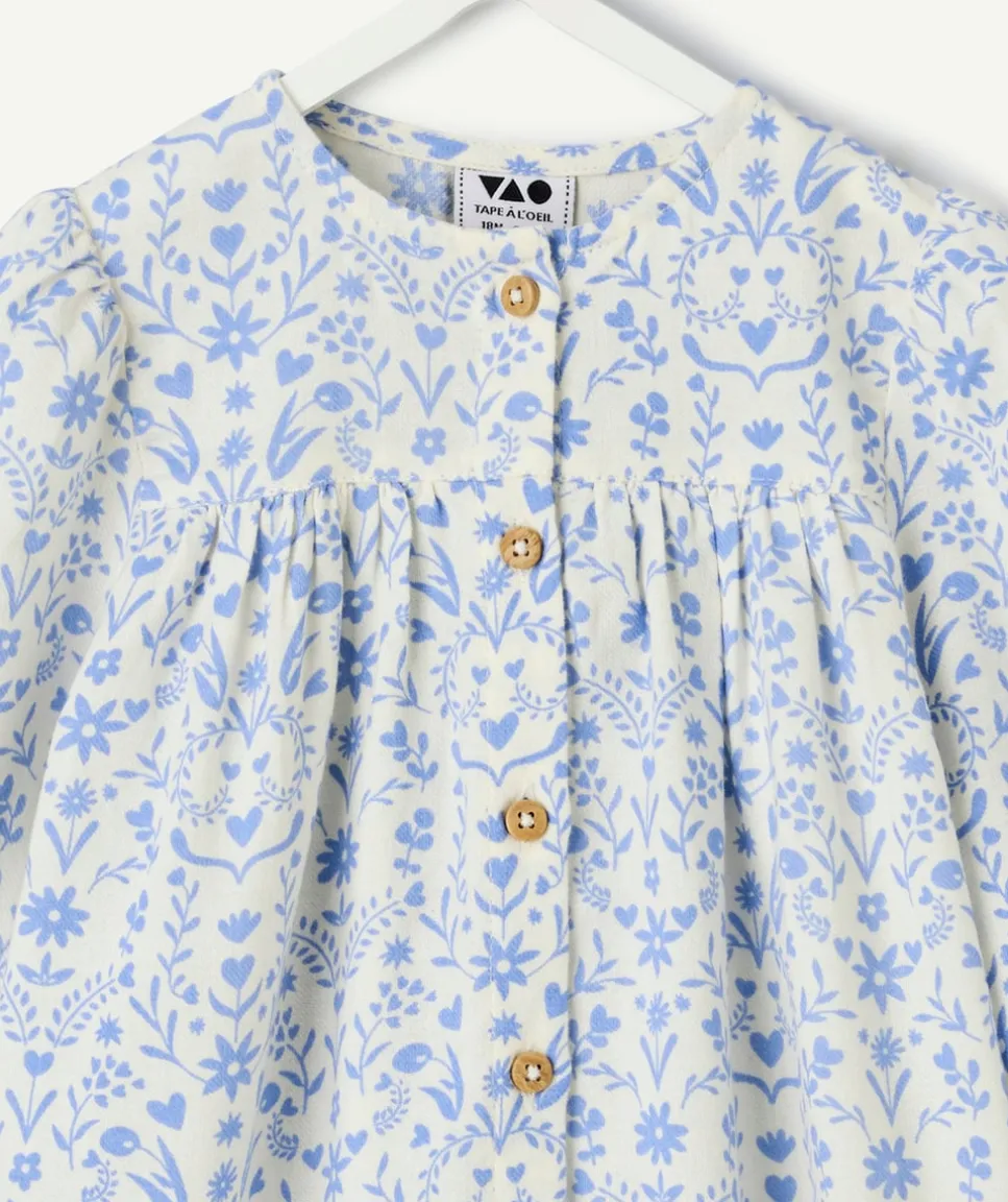 Robe manches longues bébé fille imprimée floral