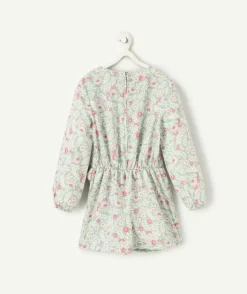 Robe manches longues fille en coton bio