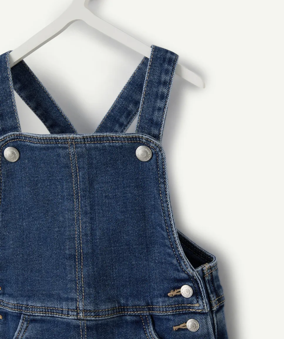 Robe salopette bébé fille denim bleu