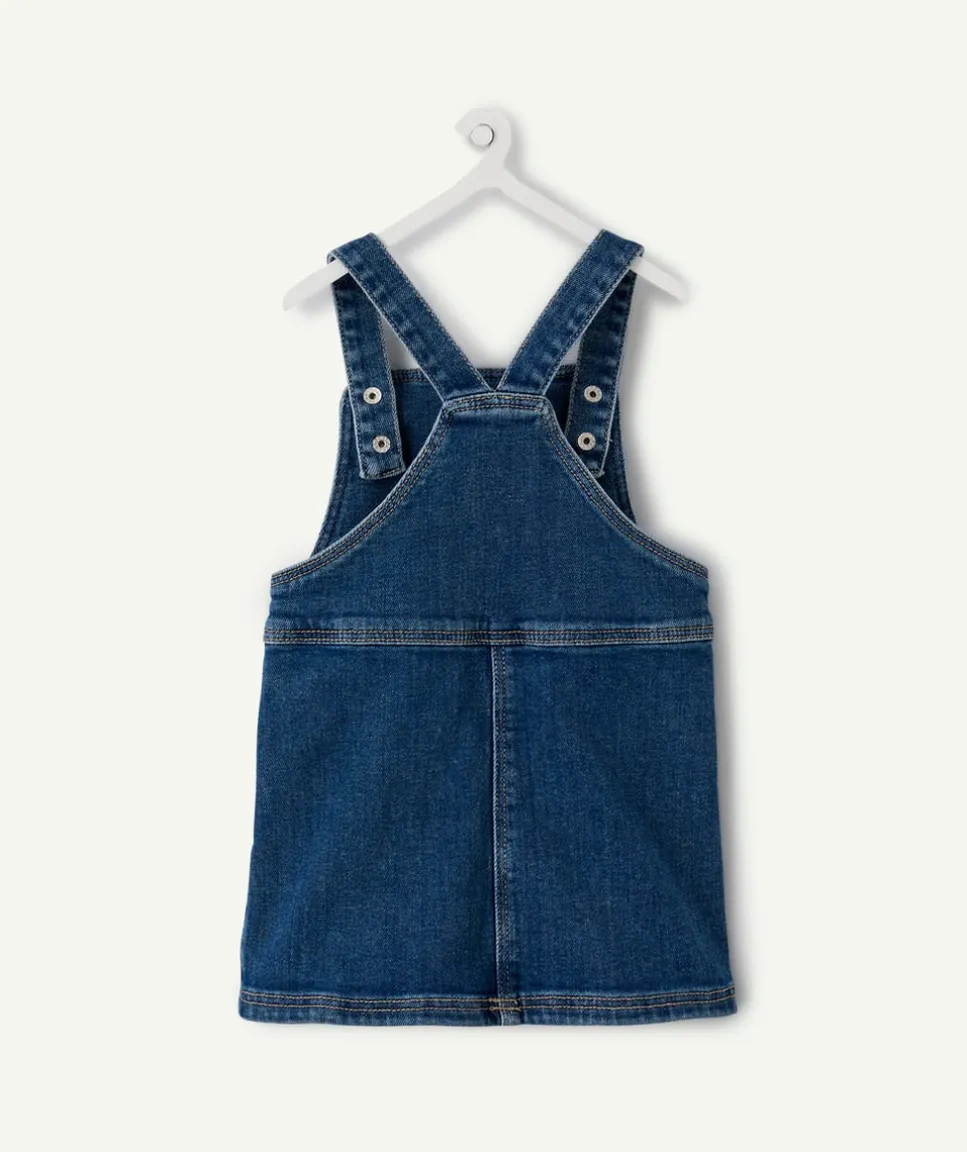 Robe salopette bébé fille denim bleu