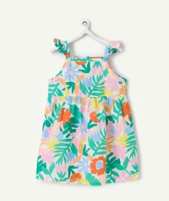 Robe sans manches bébé fille en coton bio imprimé fleurs