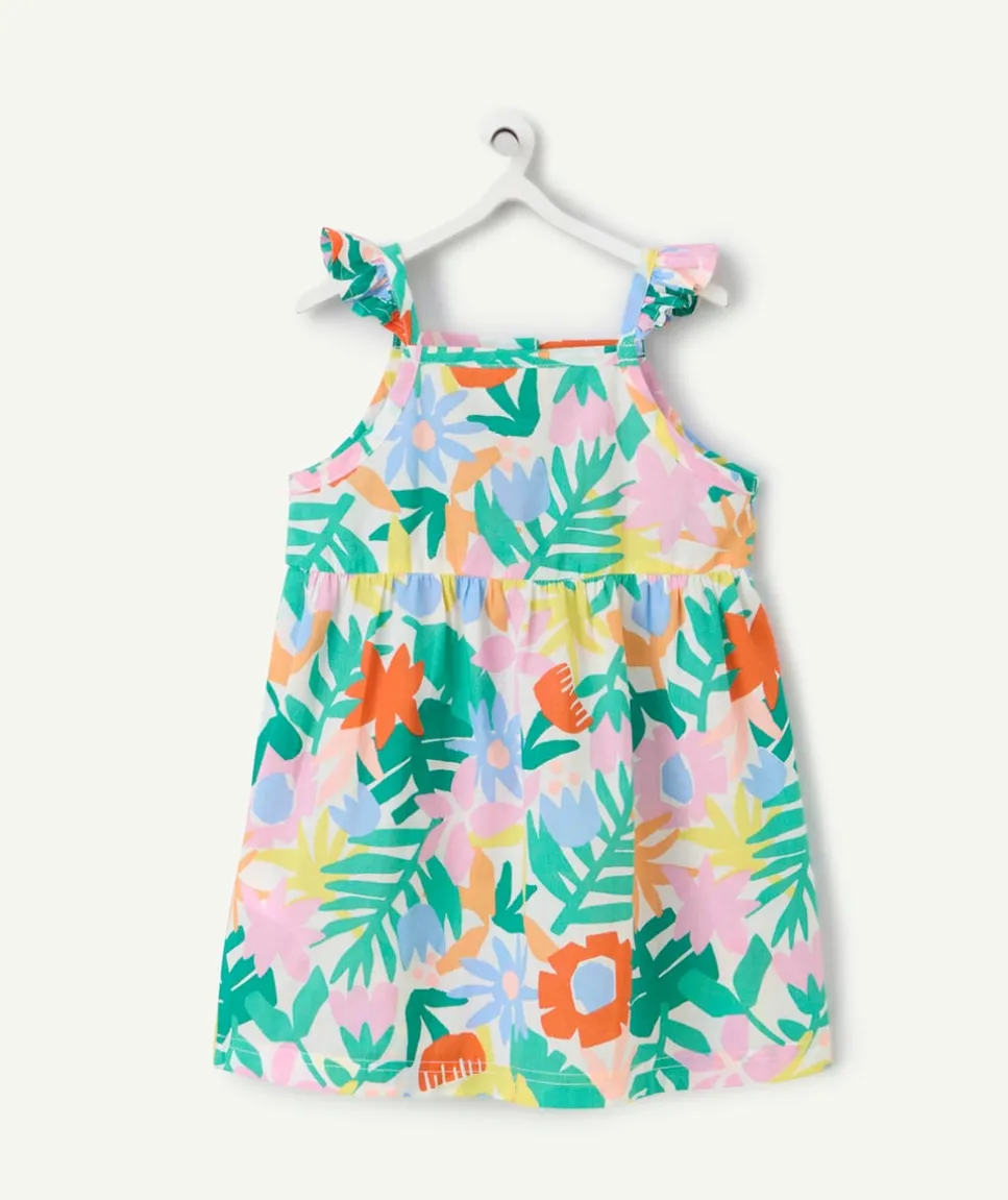 Robe sans manches bébé fille en coton bio imprimé fleurs