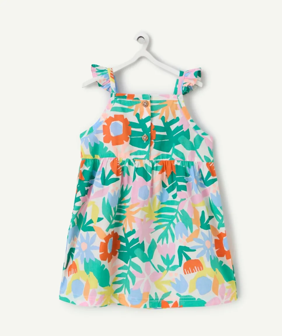 Robe sans manches bébé fille en coton bio imprimé fleurs
