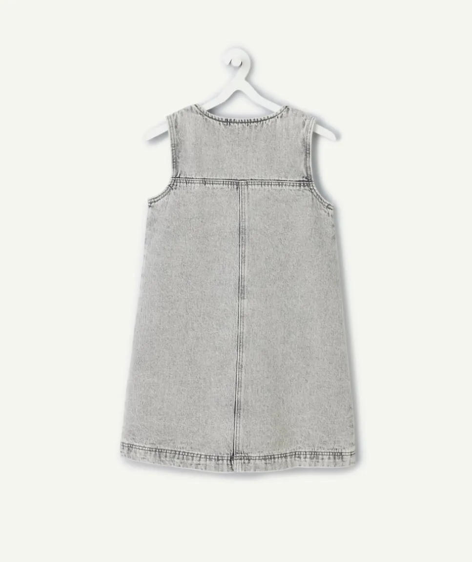 Robe sans manches fille denim gris