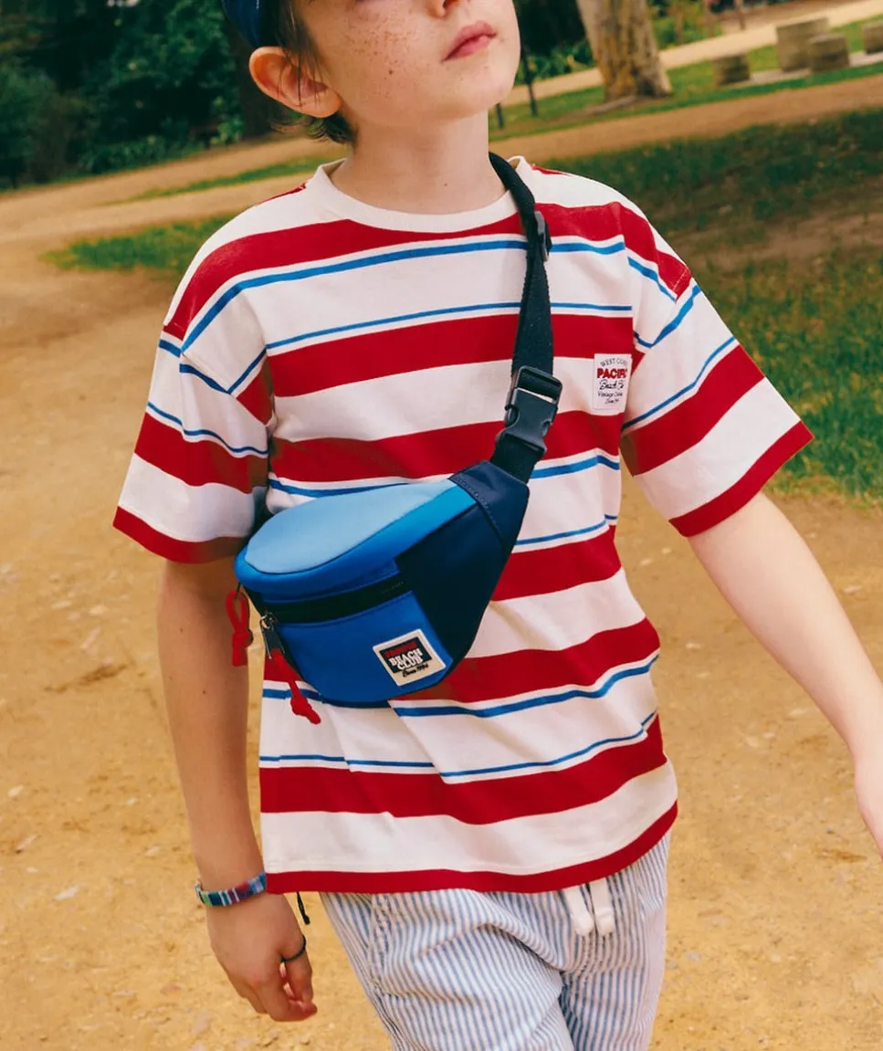 Sac banane garçon colorblock bleu et noir