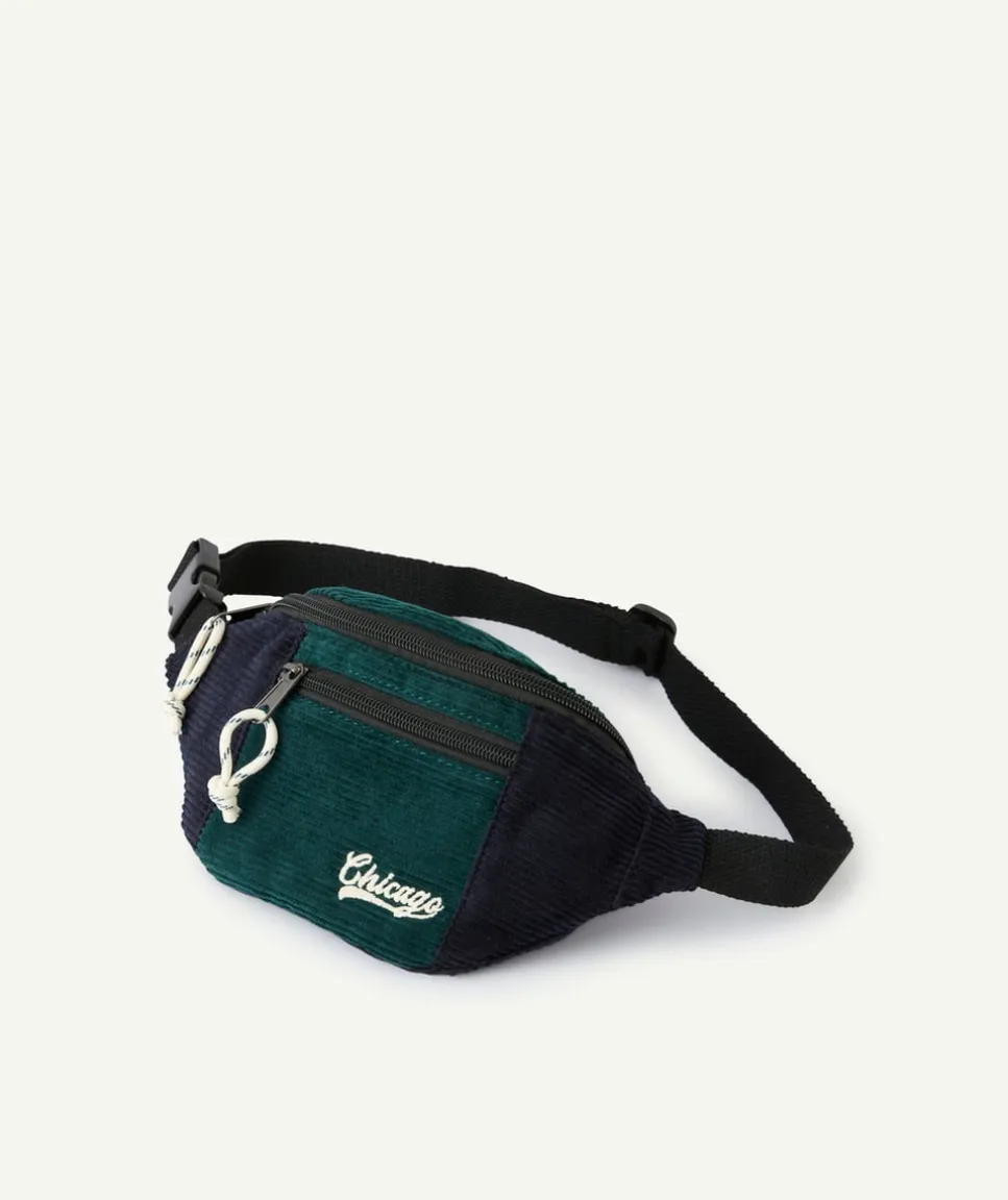Sac banane garçon velours vert