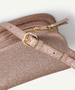 Sac bandoulière fille pailleté rose