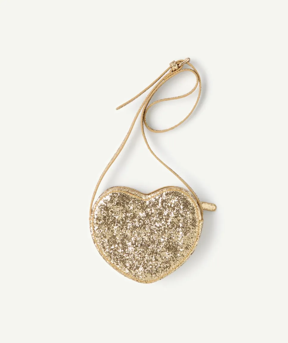 Sac cœur fille paillettes couleur dorée
