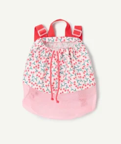 Sac à dos bébé fille imprimé cerises rose