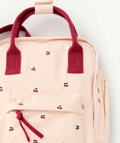 Sac à dos bébé fille rose imprimé cerises rose