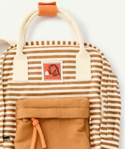 Sac à dos bébé garçon ocre rayé