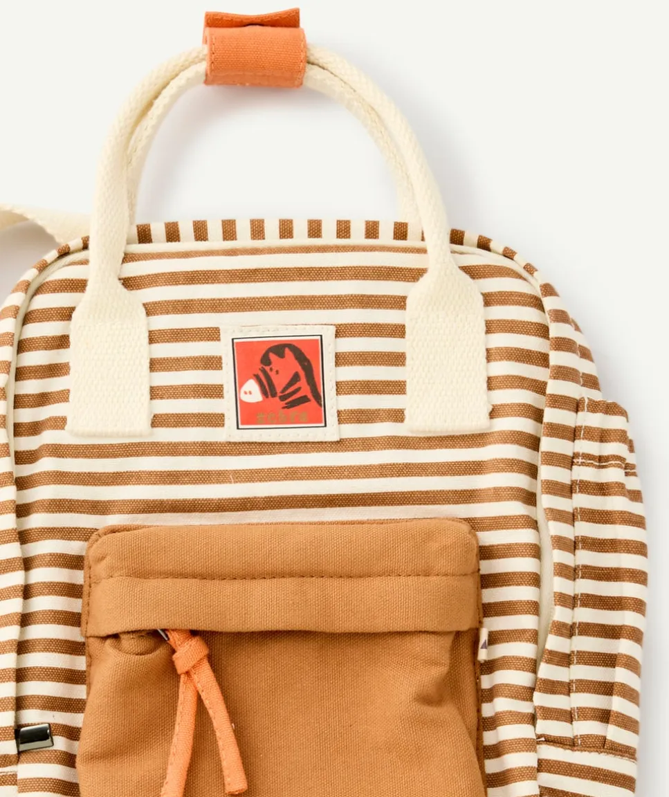 Sac à dos bébé garçon ocre rayé