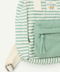 Sac à dos bébé garçon vert pastel rayé