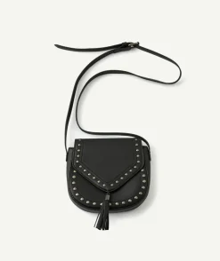 Sac fille noir clouté bandoulière