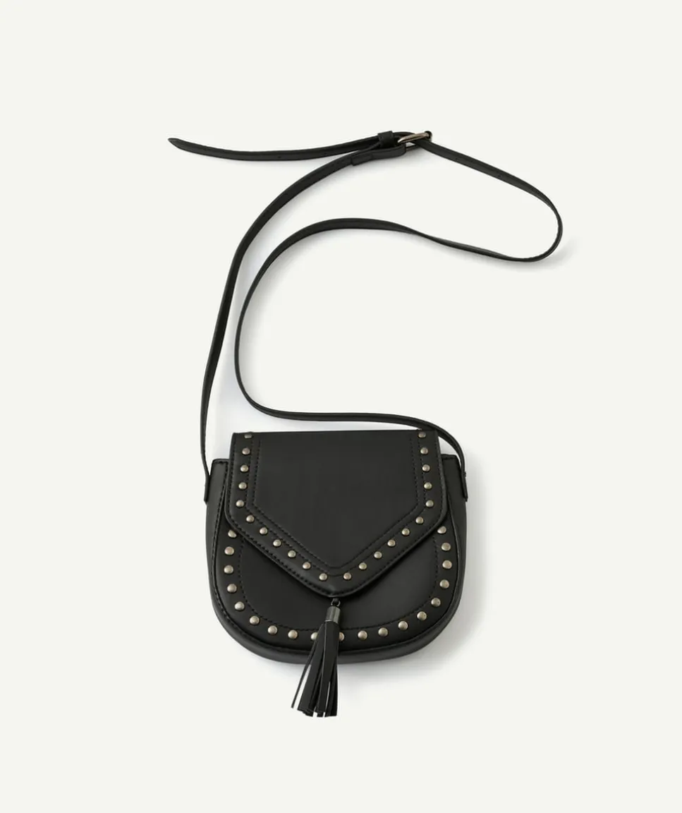 Sac fille noir clouté bandoulière