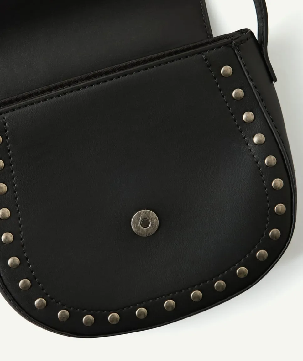 Sac fille noir clouté bandoulière