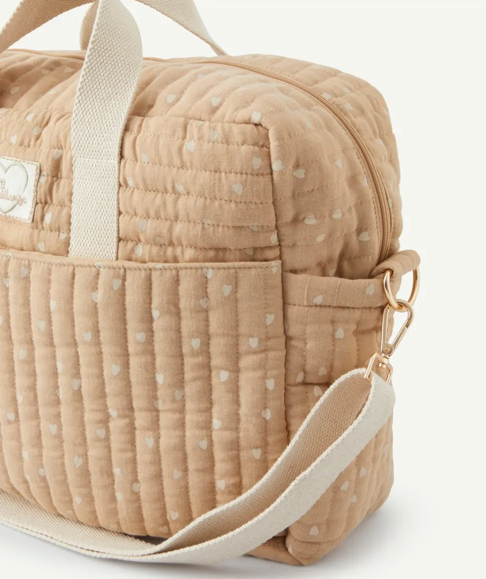 Sac à langer bébé fille matelassé imprimé coeurs