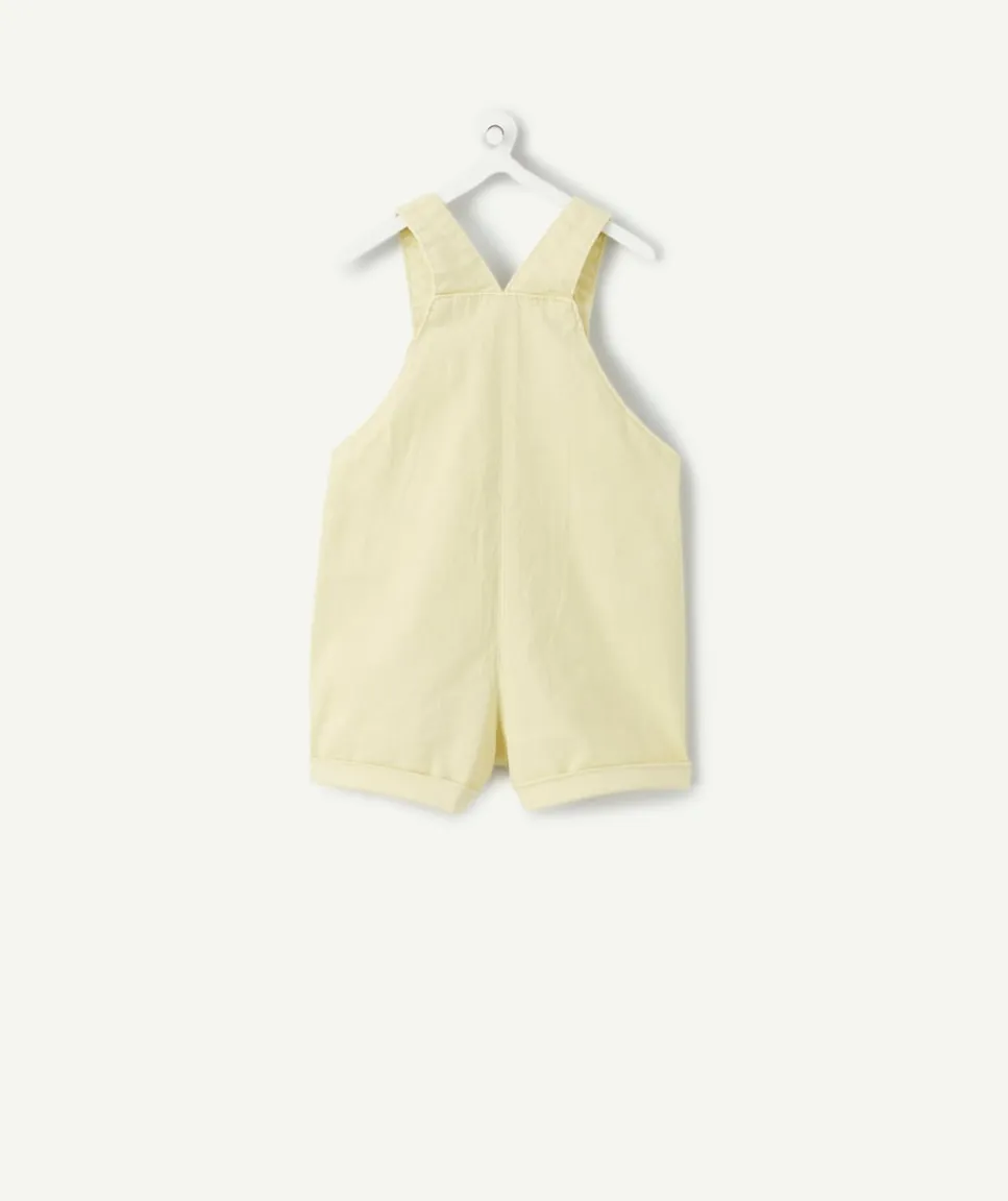 Salopette bébé fille en coton jaune boutons