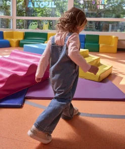 Salopette bébé fille en denim bleu