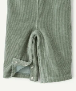 Salopette bébé fille en velours vert