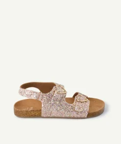 Sandales fille paillettes rose