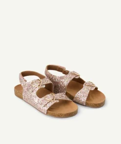 Sandales fille paillettes rose