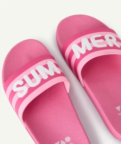 Sandales fille rose imprimé