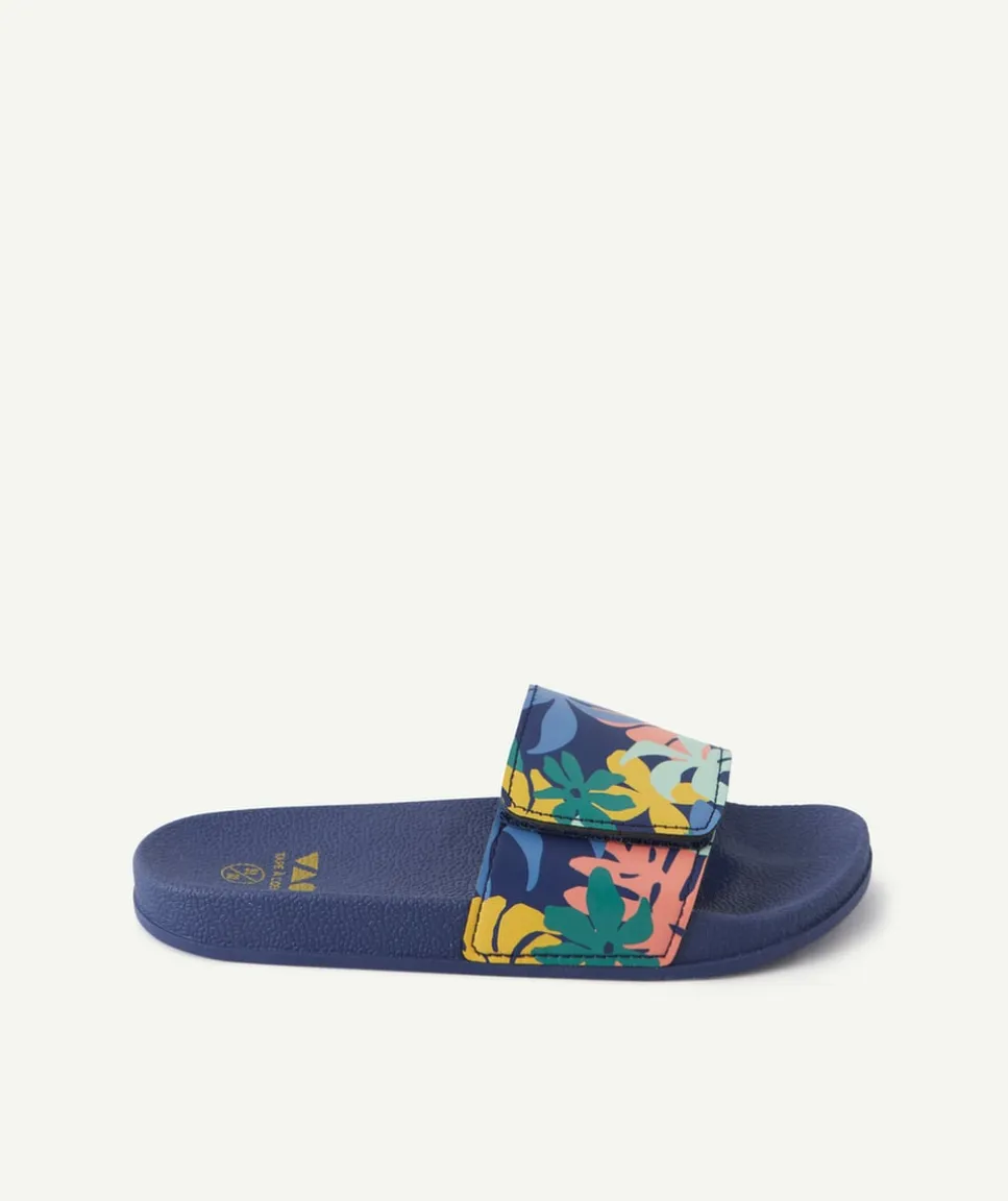 Sandales garçon imprimé tropical bleu