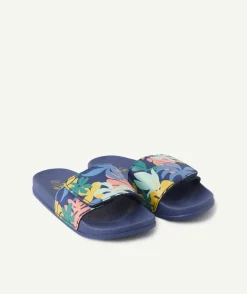 Sandales garçon imprimé tropical bleu