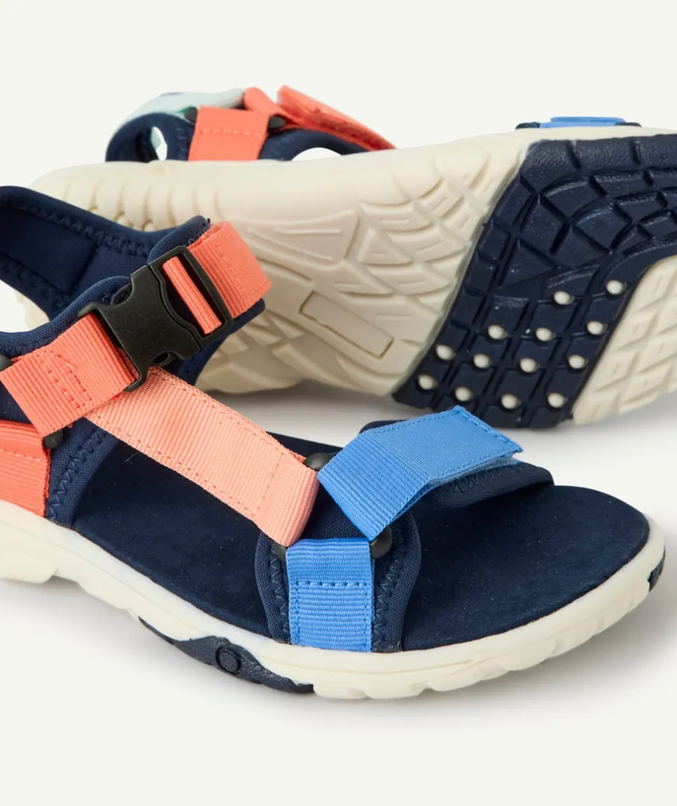 Sandales garçon multicolores à scratch
