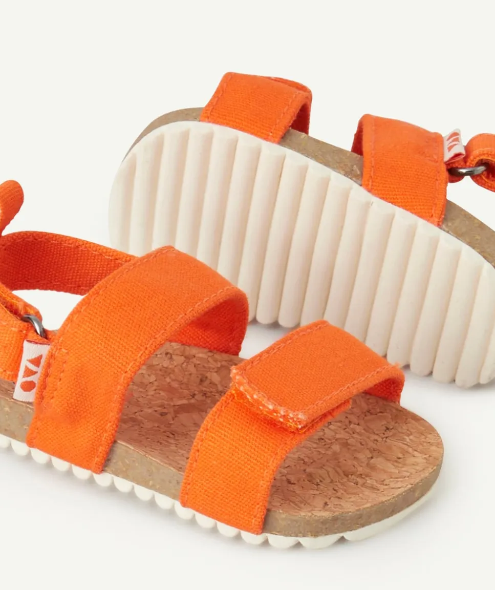 Sandales ouvertes bébé garçon à scratch oranges