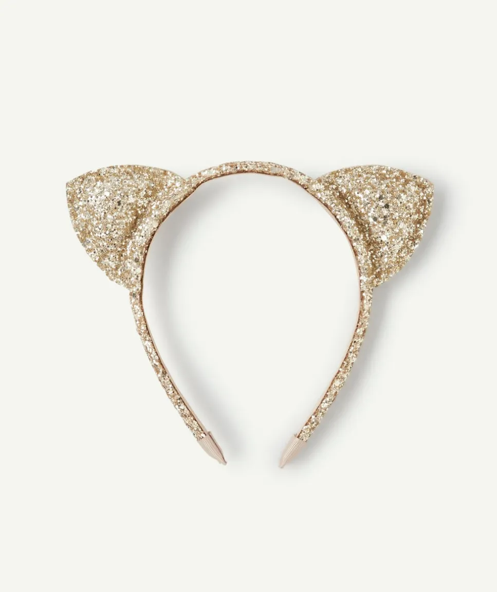 Serre-tête couleur dorée avec oreilles pour fille