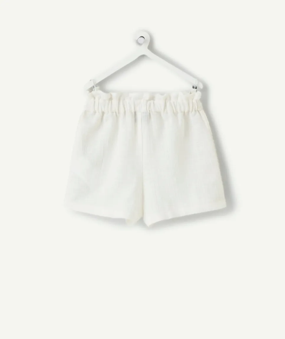 Short bébé fille blanc brodé