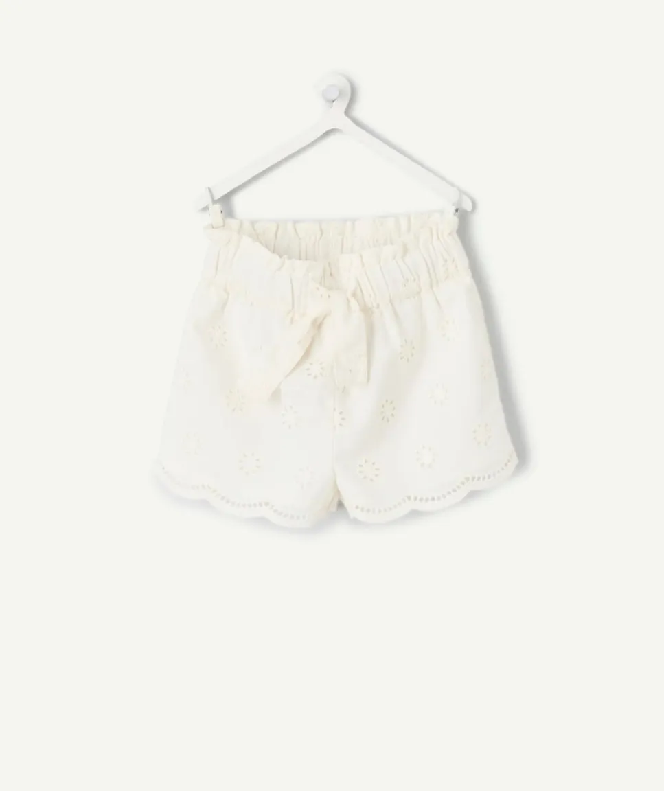 Short bébé fille blanc broderie