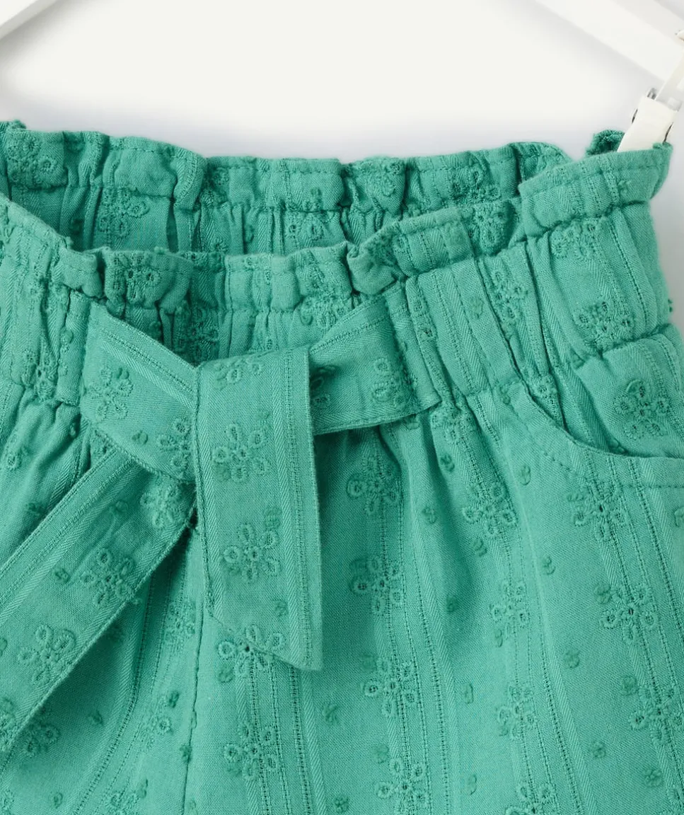 Short bébé fille en coton vert