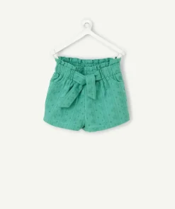 Short bébé fille en coton vert