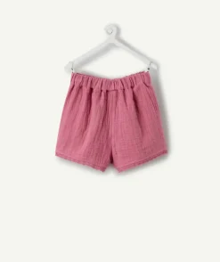 Short bébé fille gaze de coton rose