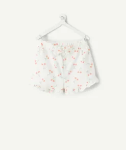 Short bébé fille imprimé cerises blanc